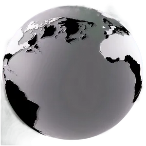 Black And White Globe With Shadows PNG 06282024