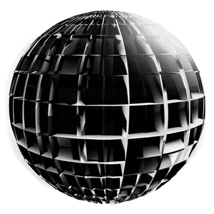 Black And White Globe With Shadows PNG 82