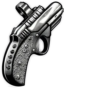 "black And White Gun PNG: Monochrome Art" Nar3