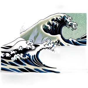 Black And White Japanese Wave Png 06242024 PNG image