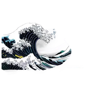 Black And White Japanese Wave Png 86 PNG image