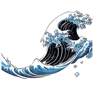 Black And White Japanese Wave PNG Yhx59 PNG