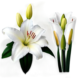 Black And White Lilies PNG Glw31 PNG