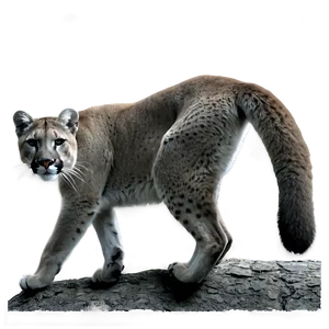 Black And White Mountain Lion PNG 29