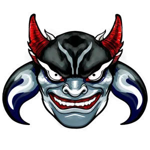 Black And White Oni Art Png Bgv58 PNG image