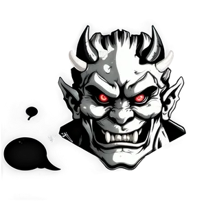 Black And White Oni Art Png Dte PNG image