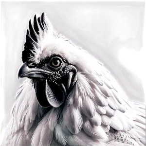 Black And White Rooster PNG 34