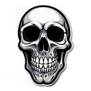 Black And White Skull Sticker Png 44 PNG image