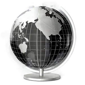 Black And White Spinning Globe PNG 63