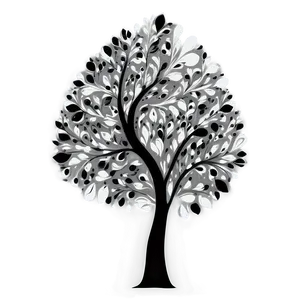 Black And White Tree In Abstract Style PNG Cap PNG