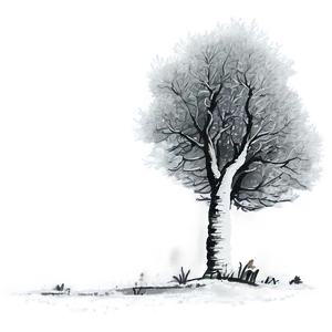 Black And White Tree In Fog Png Pnh PNG image