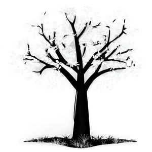 Black And White Tree In Spring Scene Png 06252024 PNG image