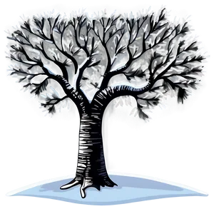 Black And White Tree In Winter Scene PNG 06252024 PNG