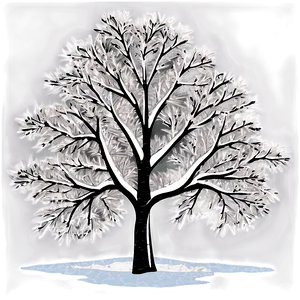 Black And White Tree In Winter Scene PNG Ehh22 PNG