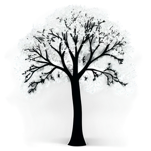 Black And White Tree On Hillside PNG 06252024