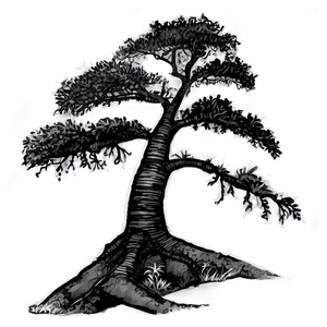 Black And White Tree On Hillside PNG 39 PNG