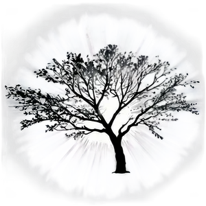 Black And White Tree With Sun Rays Png Ctg86 PNG image