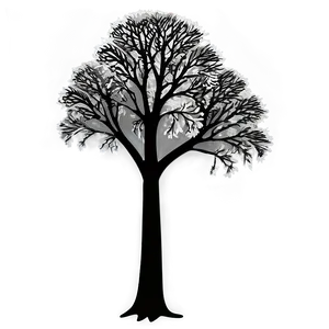 Black And White Tree With Thick Trunk Png Vmd PNG image