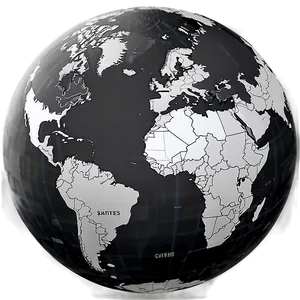 Black And White World Map Globe Png Nnx PNG image