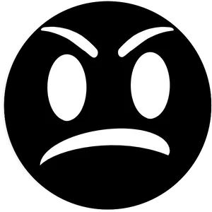 Black Angry Emoji Graphic PNG
