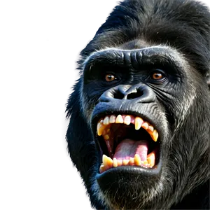 Black Angry Gorilla PNG 06252024
