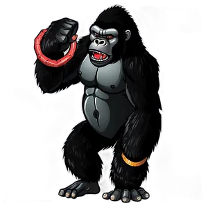 Black Angry Gorilla PNG Rrw