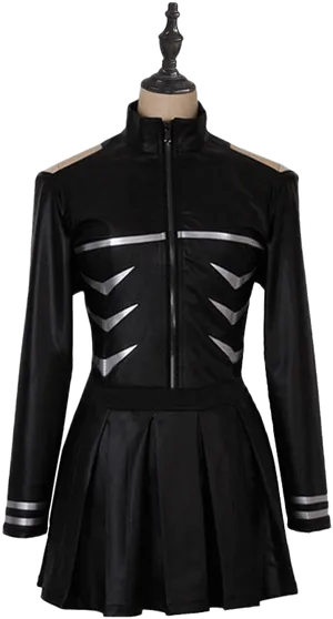 Black Anime Uniform Jacket Skirt PNG image