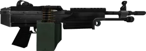 Black Assault Rifle Isolated PNG image