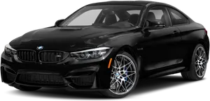 Black B M W M4 Coupe Side View PNG