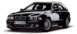 Black B M W5 Series E39 Touring