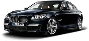 Black B M W7 Series Sedan PNG image