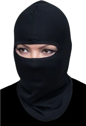 Black Balaclava Face Covering PNG image