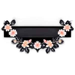 Black Banner With Floral Design PNG Icn66 PNG