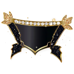 Black Banner With Glitter PNG 06132024