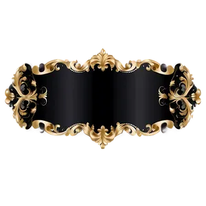 Black Banner With Gold Trim PNG 66
