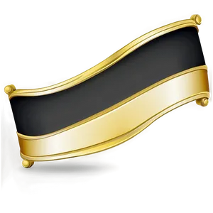 Black Banner With Gold Trim PNG Vbh
