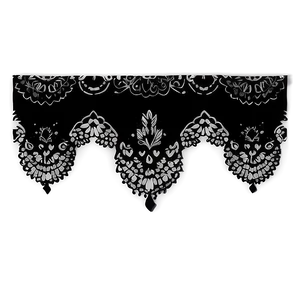 Black Banner With Lace Detail PNG Gda84 PNG