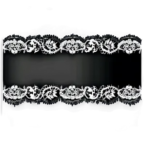 Black Banner With Lace Detail PNG Nus PNG
