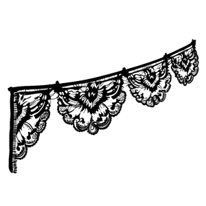 Black Banner With Lace Detail PNG Ydl29 PNG