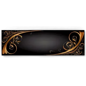 Black Banner With Swirls PNG Uqr