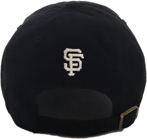 Black Baseball Cap S F Logo PNG image