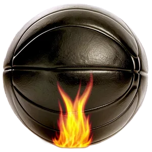 Black Basketball With Flames Png 06252024 PNG image