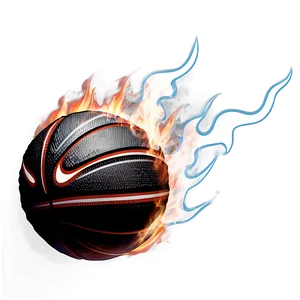 Black Basketball With Flames Png Sul PNG image