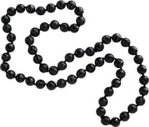 Black Beaded Necklace Design PNG image