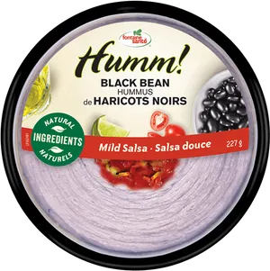 Black Bean Hummus Container PNG image