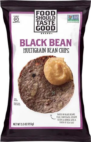 Black Bean Multigrain Chips Package PNG image