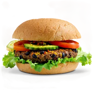 Black Bean Veggie Burger Png 06242024 PNG image