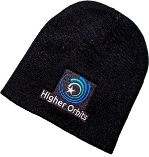 Black Beanie Higher Orbits Logo PNG image