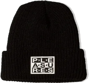 Black Beanie With Logo PNG image