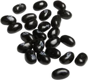 Black Beans Scattered Background PNG image